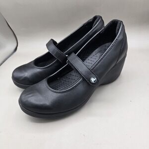 CROCS Ginger Work Mary Jane Heel Dressy Black Crocs Women's 8 Shoes